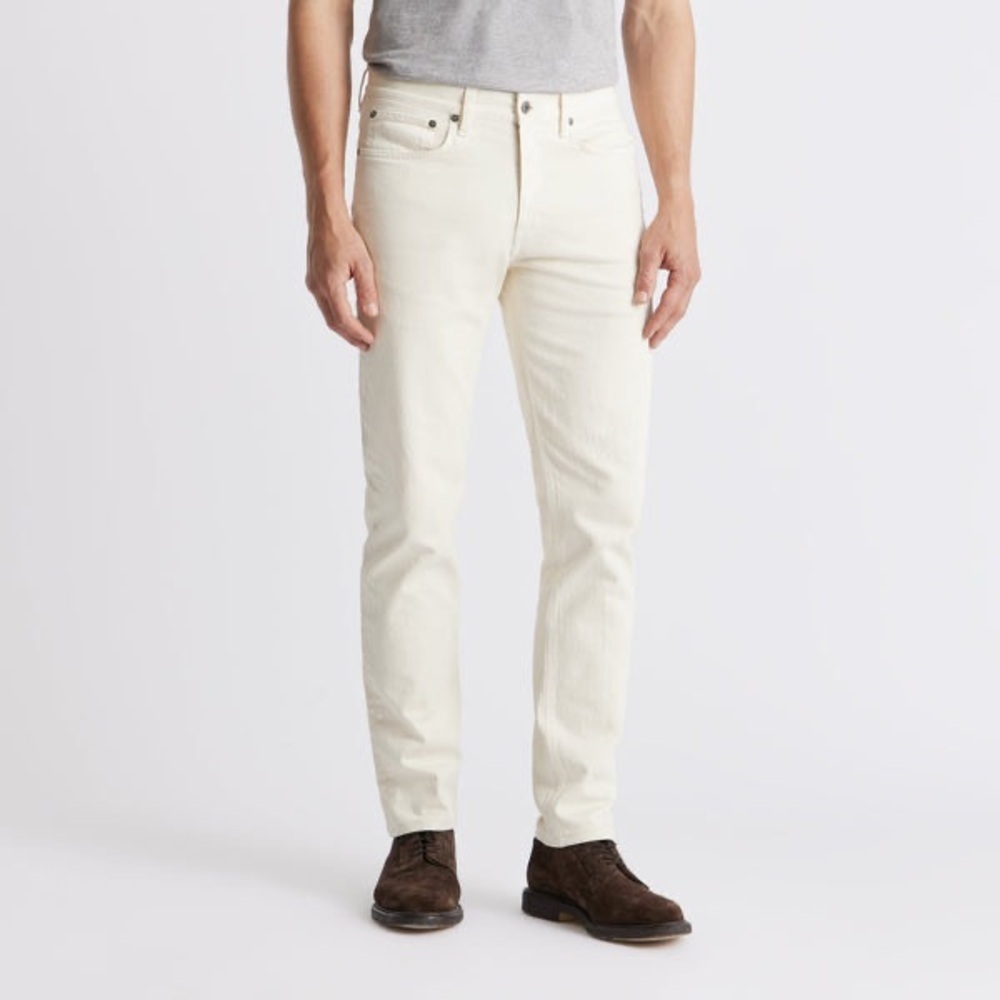 NWT SPOKE LONDON Ecru 12oz Denim Jeans Build B Straight Leg Sz 38/30